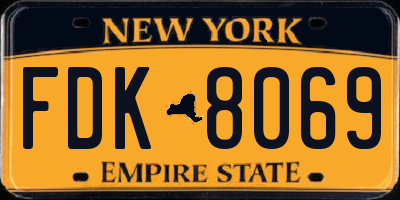 NY license plate FDK8069