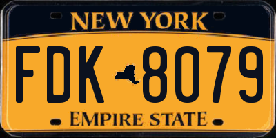 NY license plate FDK8079