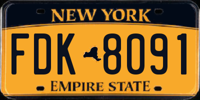 NY license plate FDK8091