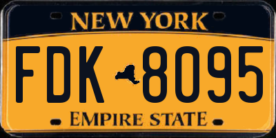 NY license plate FDK8095