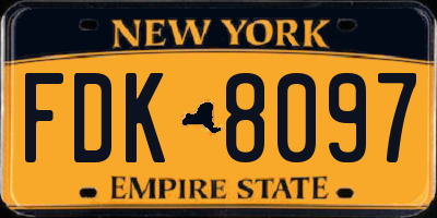 NY license plate FDK8097