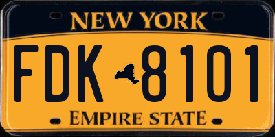 NY license plate FDK8101
