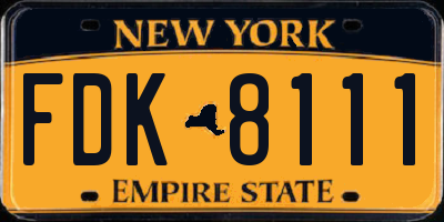 NY license plate FDK8111
