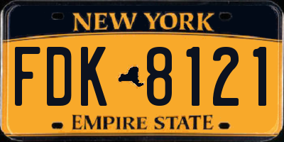NY license plate FDK8121