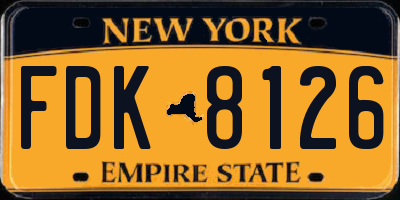 NY license plate FDK8126