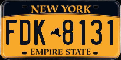 NY license plate FDK8131