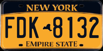NY license plate FDK8132