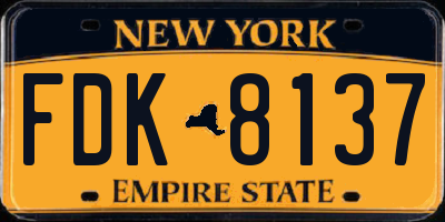 NY license plate FDK8137