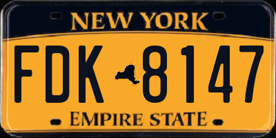 NY license plate FDK8147
