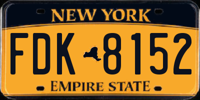 NY license plate FDK8152