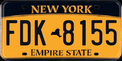 NY license plate FDK8155
