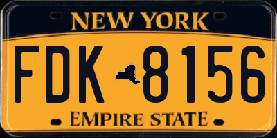 NY license plate FDK8156