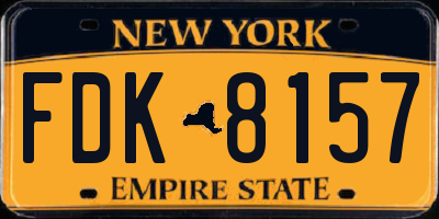 NY license plate FDK8157