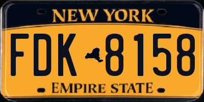 NY license plate FDK8158