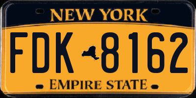 NY license plate FDK8162