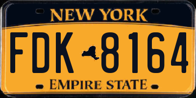 NY license plate FDK8164