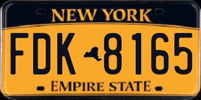 NY license plate FDK8165