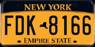 NY license plate FDK8166