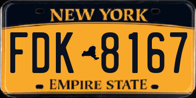 NY license plate FDK8167