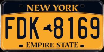 NY license plate FDK8169
