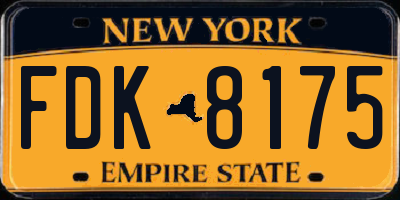 NY license plate FDK8175
