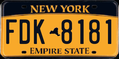 NY license plate FDK8181