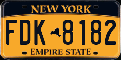 NY license plate FDK8182