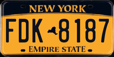 NY license plate FDK8187