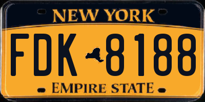 NY license plate FDK8188