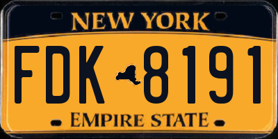 NY license plate FDK8191