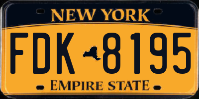 NY license plate FDK8195