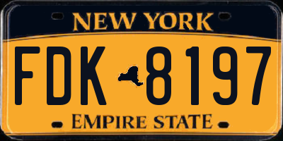 NY license plate FDK8197