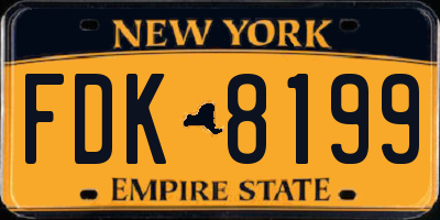 NY license plate FDK8199