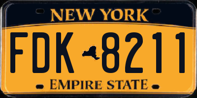 NY license plate FDK8211