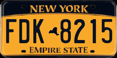 NY license plate FDK8215