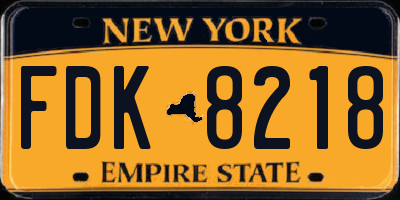 NY license plate FDK8218