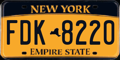 NY license plate FDK8220