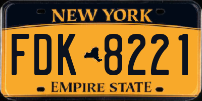 NY license plate FDK8221