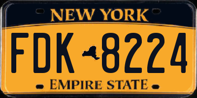 NY license plate FDK8224