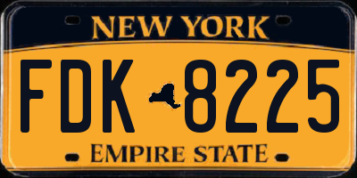 NY license plate FDK8225