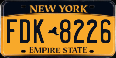 NY license plate FDK8226