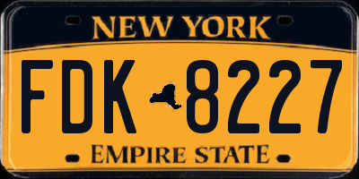NY license plate FDK8227