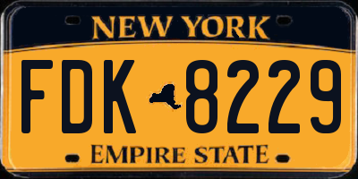NY license plate FDK8229