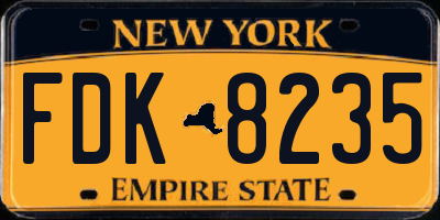 NY license plate FDK8235