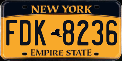 NY license plate FDK8236