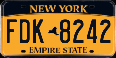 NY license plate FDK8242