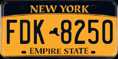 NY license plate FDK8250