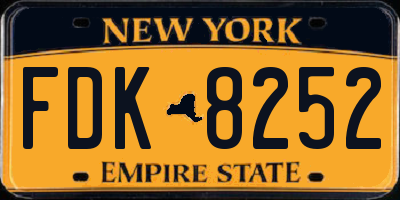 NY license plate FDK8252