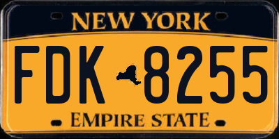 NY license plate FDK8255