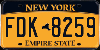 NY license plate FDK8259
